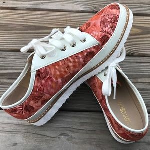 J/SLIDES Red and White Women's Sneakers